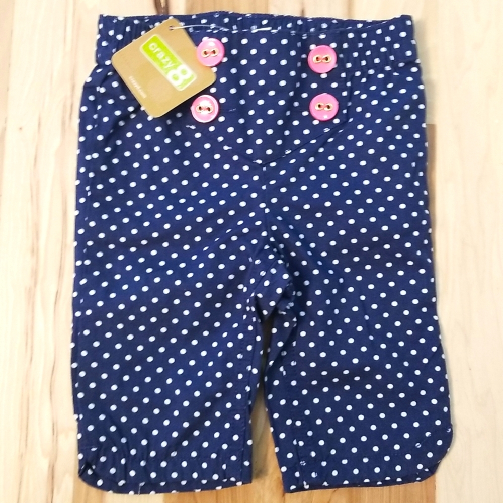 CRAZY 8 Polka Dot Capris girls pants RETRO SWEETIE collectionSIZE 12 18 Months